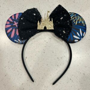 DISNEY CASTLE & FIREWORKS MICKEY EARS